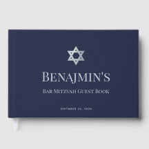 Bar Mizwa Navy Blau Falscher Silberner Davidstern