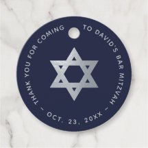 Bar Mizwa Navyblau Falscher Silberner Davidstern