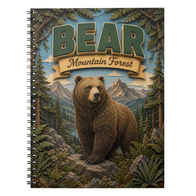 Bär Mountain Forest POPCUT Notizblock (Vorderseite)