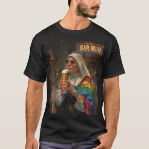 Bar Nun (Word Pun) Digitale Kunst T-Shirt