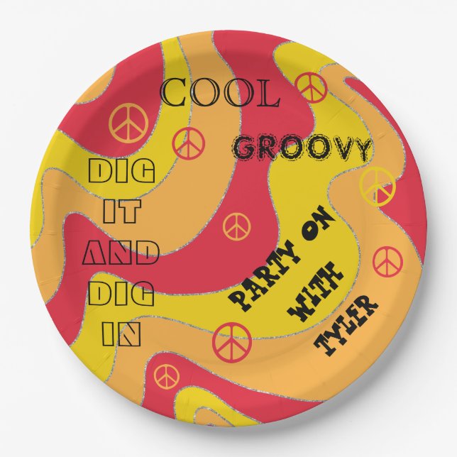 Bar oder Bat Mitzvah DIG IN Papierplatte Pappteller (Vorderseite)