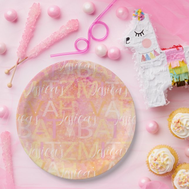 Bar oder Bat Mitzvah Papierplatte einfach subtil Pappteller (Party)