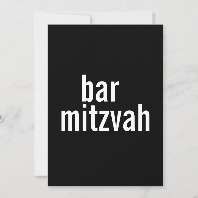 Bar or Bat Mitzvah Ankündigungen {Schwarz} (Vorderseite)