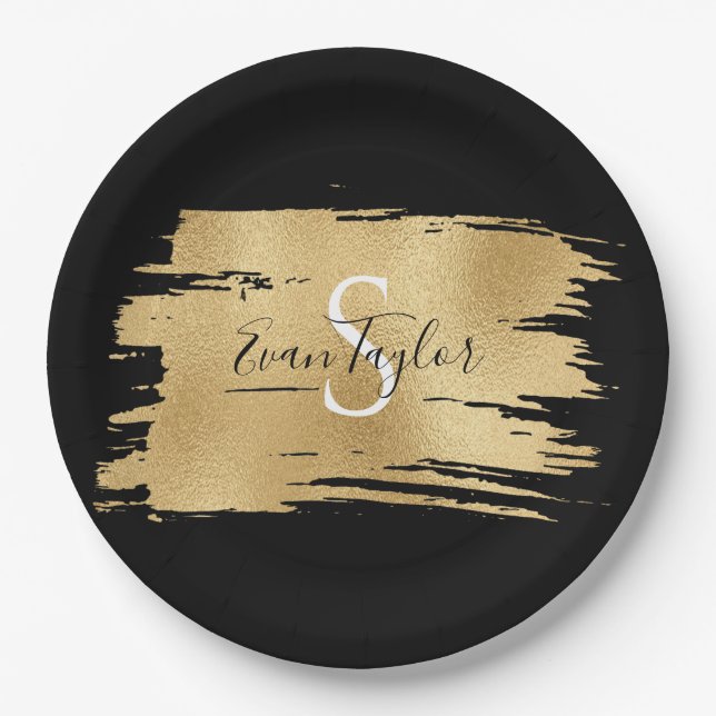 Bar or Bat Mitzvah Elegant Gold Paper Plate Pappteller (Vorderseite)