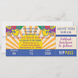 Bar or Bat Mitzvah Hippie Ticket Einladung