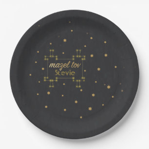Bar or Bat Mitzvah Torah Constellation Paper Plate Pappteller