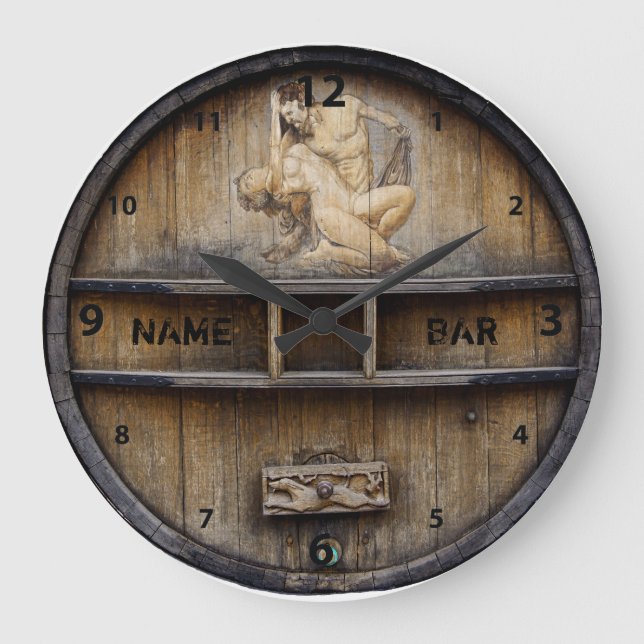 Bar Or Pub Owner Or Client Clock Große Wanduhr (Vorderseite)