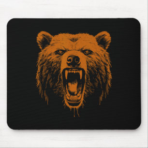 Bär Orange Wütend Grizzlybär Wandern Camping Camp Mousepad