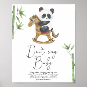 Bär Panda Sag nicht Baby Poster