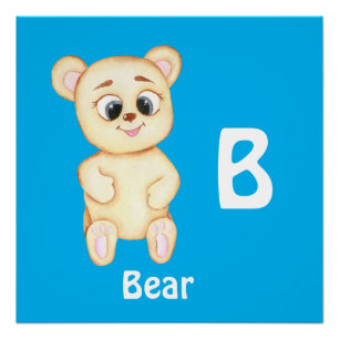 Bär personalisieren ABC: Buchstabe B - Fügen Sie I Poster