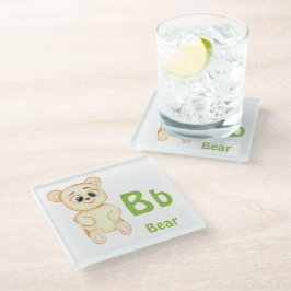 Bär personalisieren ABC: Letter B - Fügen Sie Ihre Glasuntersetzer
