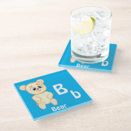 Bär personalisieren ABC: Letter B - Fügen Sie Ihre Glasuntersetzer
