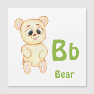 Bär personalisieren ABC: Letter B - Fügen Sie Ihre Magnetkarte