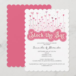 Bar Pink Chic Couples Coed-Brautparty lagern Einladung