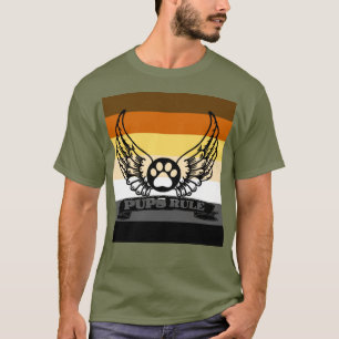 Bär Pride Flag PUPS regieren Engel Flügel PUP Pfot T-Shirt