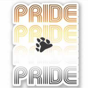 Bär Pride Pfoten Retro-Muster-Design Buchstaben Aufkleber