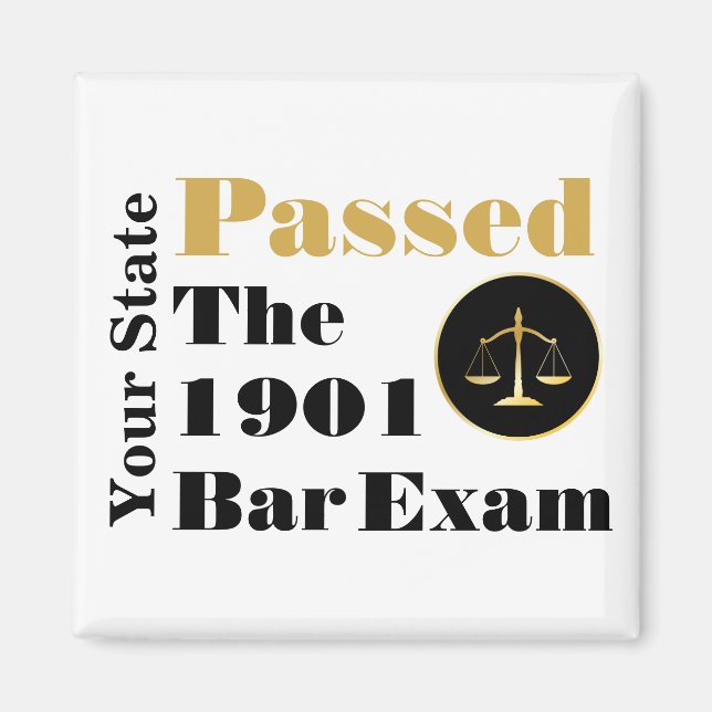 Bar-Prüfung bestanden (Staat und Jahr anpassen) Magnet (Vorne)