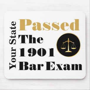 Bar-Prüfung bestanden (Staat und Jahr anpassen) Mousepad