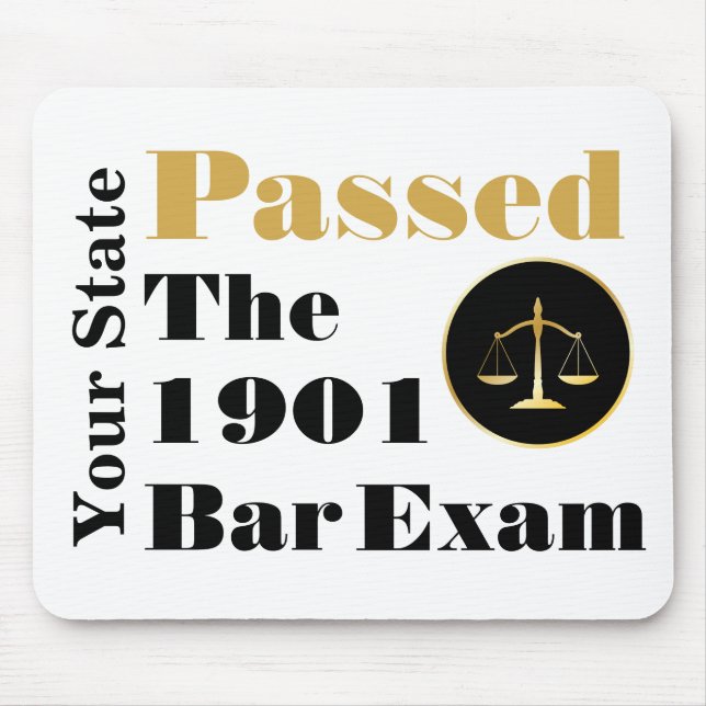 Bar-Prüfung bestanden (Staat und Jahr anpassen) Mousepad (Vorne)