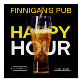 Bar Pub Public House Happy Hour Beer individuell g Poster