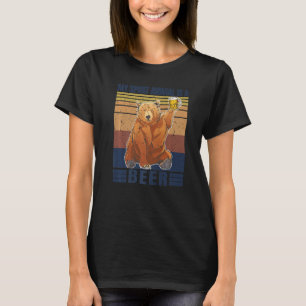 Bär Retro mein Geist Tier ist ein Bier trinken und T-Shirt