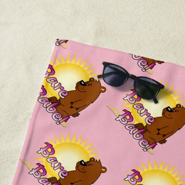 Bär - Rosa, Bare Babe Strandtuch (Beispiel)