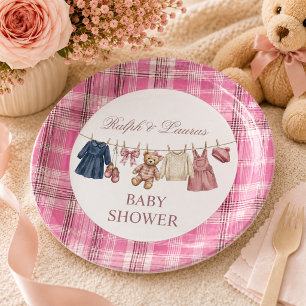 Bär Rosa Vornehm Luxus-Baby-Party Pappteller