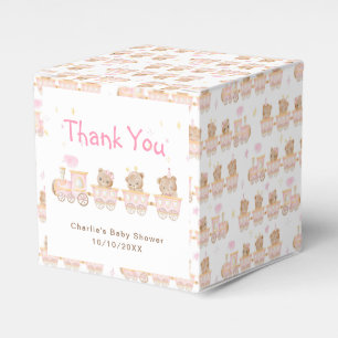 Bär Rosa Zug Baby Shower Dankeschön Geschenkschachtel