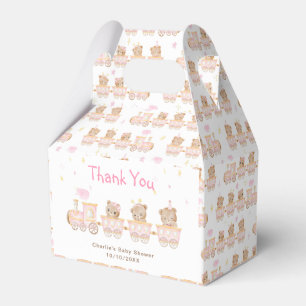 Bär Rosa Zug Baby Shower Dankeschön Geschenkschachtel