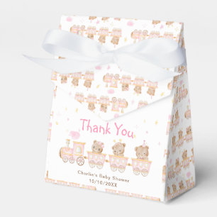 Bär Rosa Zug Baby Shower Dankeschön Geschenkschachtel