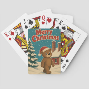 Bär Schornsteinreihe Tier Weihnachten Spielkarten