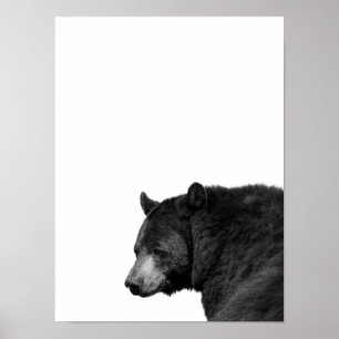Bär Schwarz Weiß Hütte Kinderzimmer Foto Poster