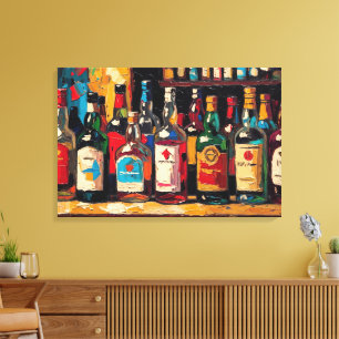 "Bar Shelf Bottle Collection" (Stil 2) Leinwanddruck