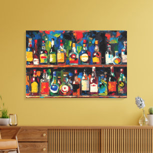 "Bar Shelf Bottle Collection" (Stil 7) Leinwanddruck