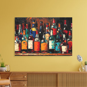 "Bar Shelf Bottle Collection" (Stil 8) Leinwanddruck