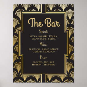 Bar Sign Wedding Reception 1920er Jahre Art Deco Poster