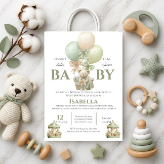 Bär spanische Babyparty Mädchen Einladung