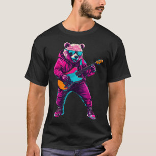 Bär spielt Gitarre Rockstar Bär Rock T-Shirt