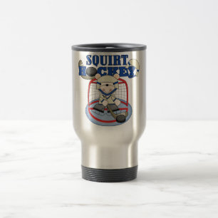 Bär spritzen Hockey-Tormann-T-Shirts und Geschenk Reisebecher
