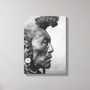 Bär Stier eine Blackfoot Krieger-Leinwand-Kunst Leinwanddruck