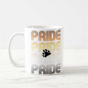 Bär Stolz Pfote Retro-Muster-Design Buchstaben Kaffeetasse