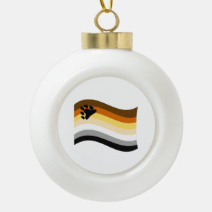 Bär Stolz Pfote Wellig Flagge Keramik Kugel-Ornament