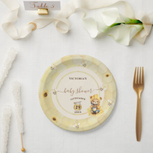 Bär Süße Honig Biene Baby Shower Pappteller