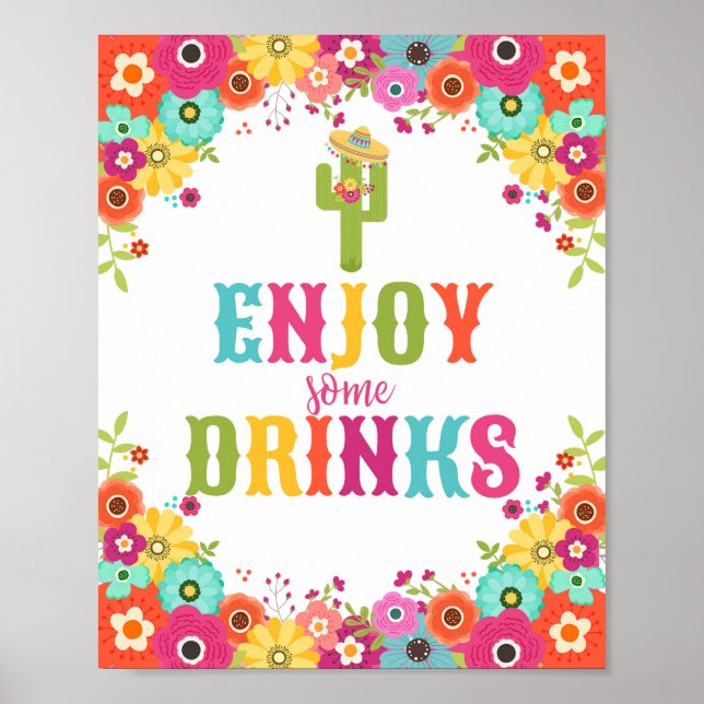 Bar Table Sign Poster mexikanisches Fiesta Thema (Vorne)