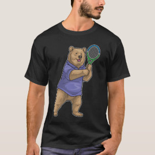 Bär Tennis Tennisschläger Sport T-Shirt