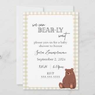 Bär-Thema neutrale Babyshower-Einladung Einladung
