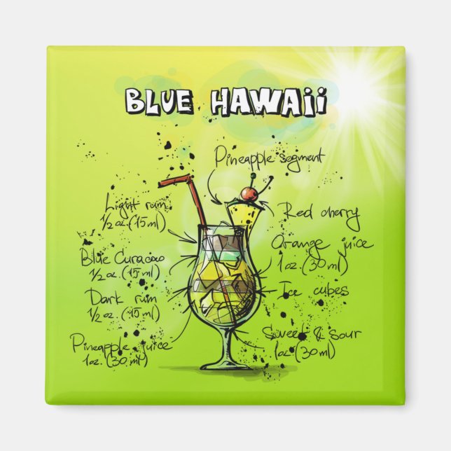 Bar Tropischer Cocktail Rezept Magnet (Vorne)