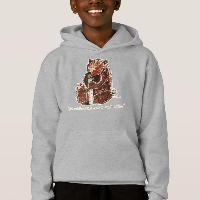 Bär überlegt Winterschlaf Hoodie (Vorderseite)