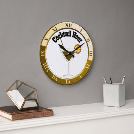 Bar-Uhr für den weißen Cocktail Große Wanduhr