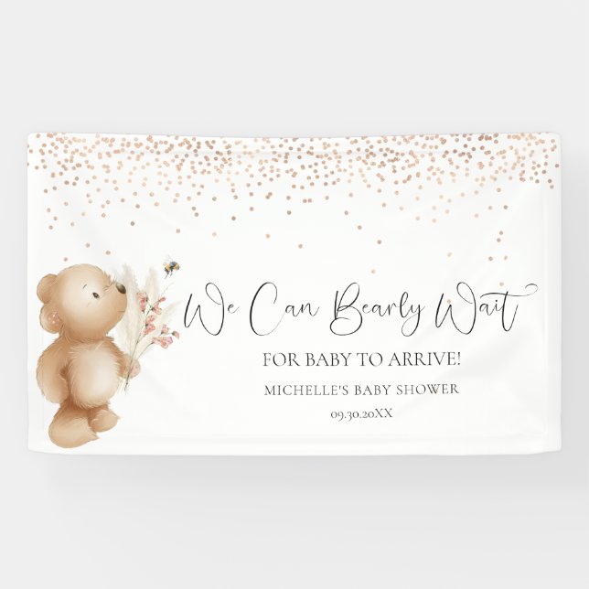 Bär und Biene | Wir können frühzeitig warten! Baby Banner (Horizontal)